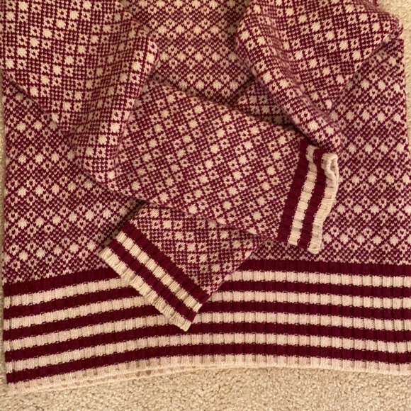 J. Crew Fair Isle 100% Wool Cranberry Pullover Sweater - Picture 3 of 12